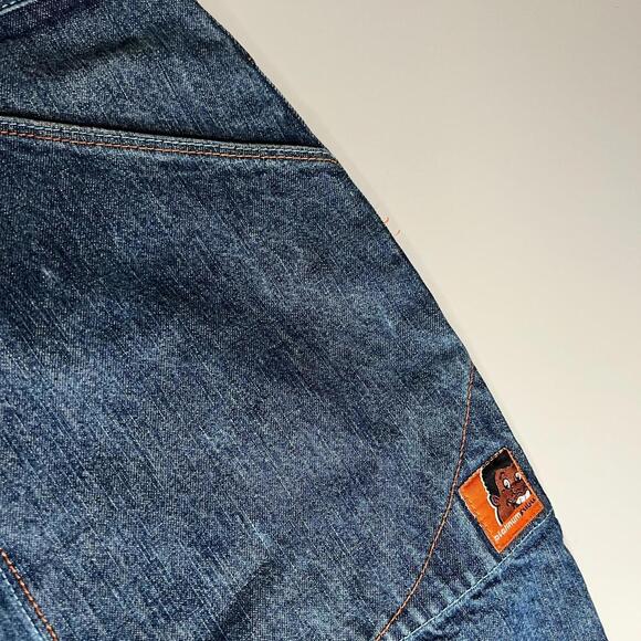 Platinum FUBU Fat Albert Jeans W36 L32 Denim Embroidered Junkyard Hip Hop Y2K - Picture 13 of 15